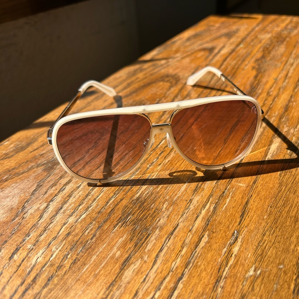 Quay Australia Cream and Brown Sunglasses